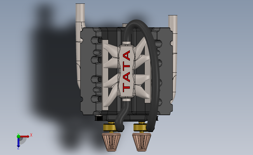Tata V8发动机模型 俯视图