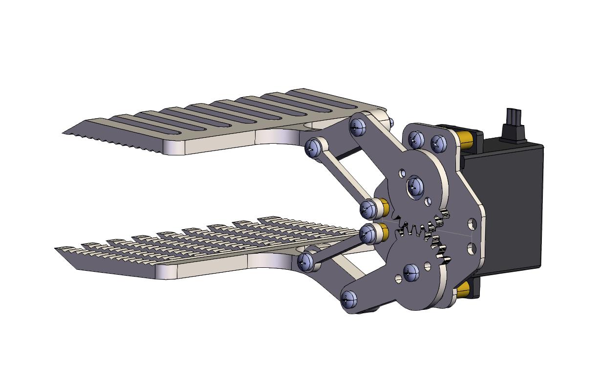 伺服齿轮连杆抓手 Solidworks 2018 模型图纸下载 懒石网