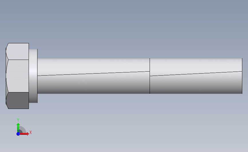 六角螺栓弹垫组件M10X60 正面视图