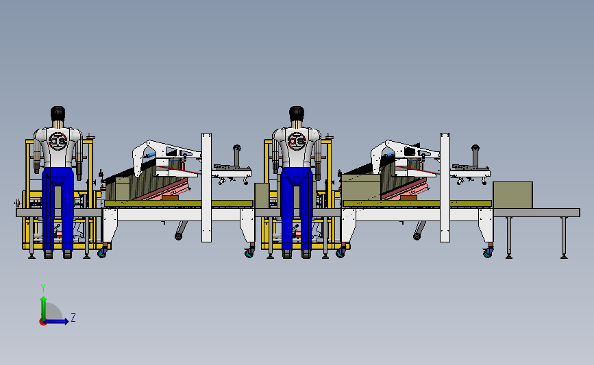 开箱封箱线体3D数模图纸 Solidworks设计 附x_t 左侧视图