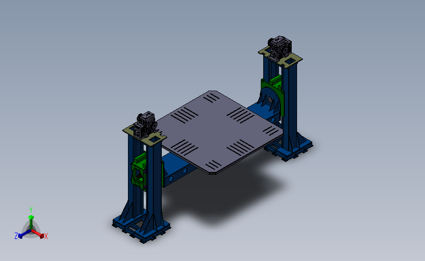 5吨升降式双立柱变位机3D数模图纸 Solidworks设计 附STP