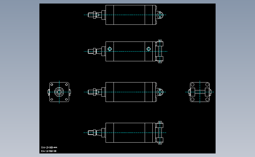CKD气缸SCW_AutoCAD_模型图纸下载 – 懒石网