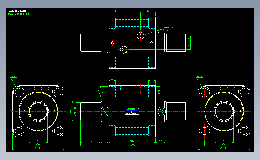 气立可CHELIC气动元件2D-HCF80x5-D-B_AutoCAD 2000_模型图纸下载 – 懒石网