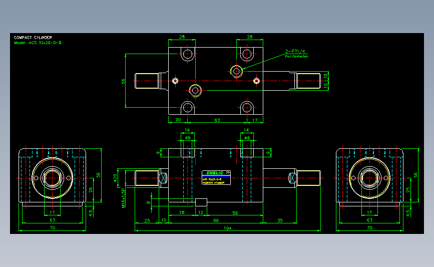 气立可CHELIC气动元件2D-HCS32x25-D-B