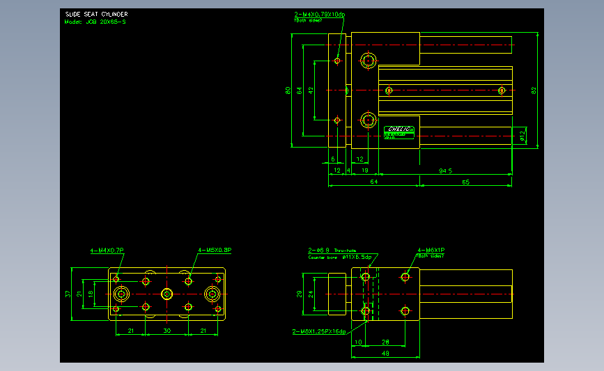 气立可CHELIC气动元件2D-JCB20x65-S