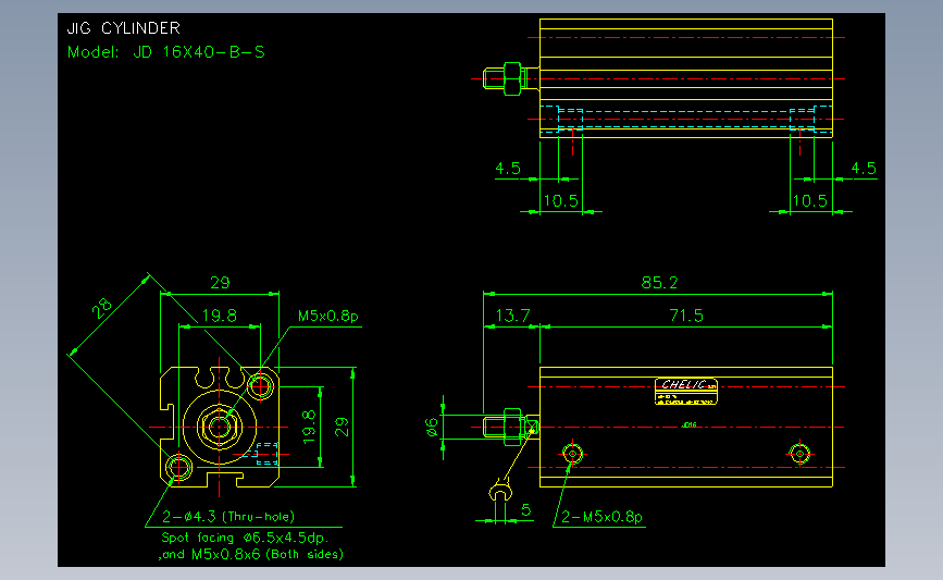 气立可CHELIC气动元件2D-JD16x40-B-S