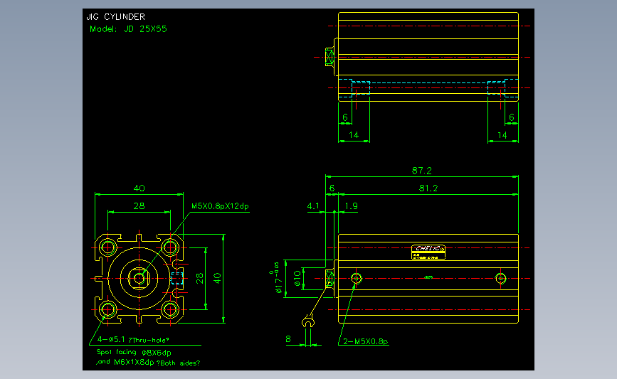 气立可CHELIC气动元件2D-JD25x55