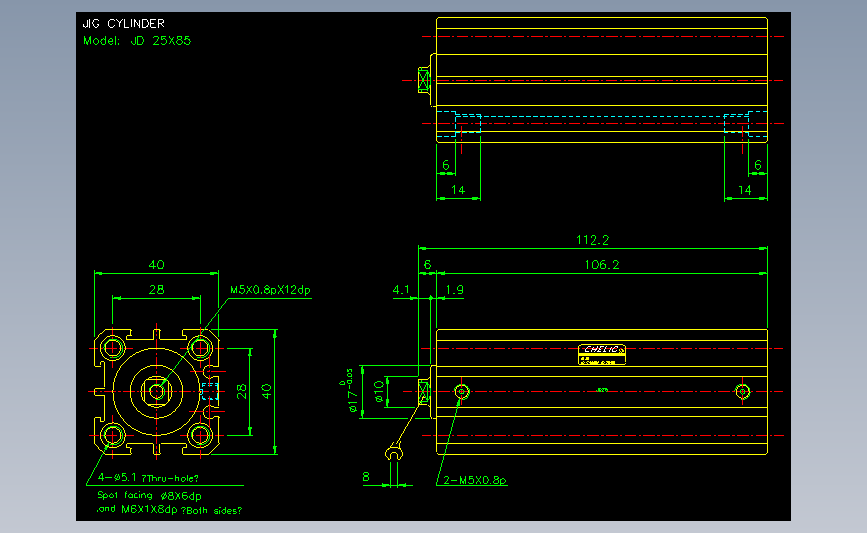 气立可CHELIC气动元件2D-JD25x85