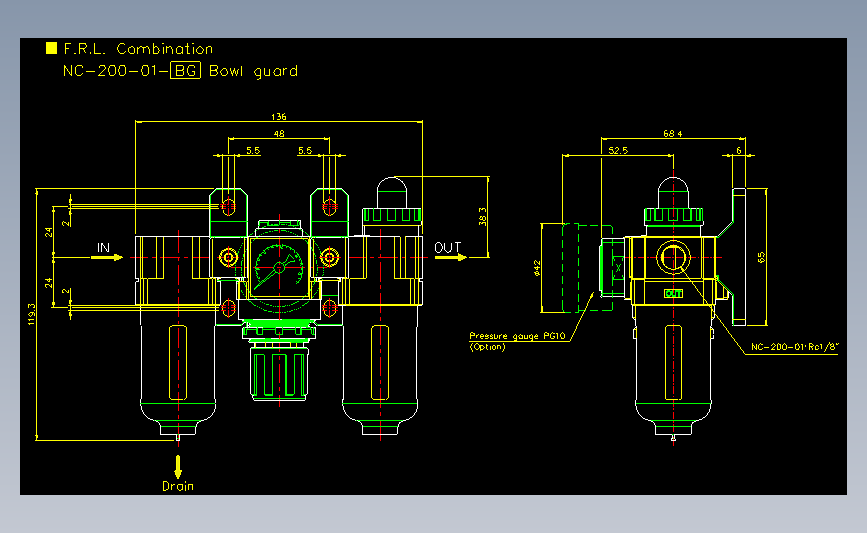 气立可CHELIC气动元件2D-NC-200-01-BG_AutoCAD 2000_模型图纸下载 – 懒石网