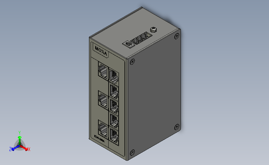 8口非管理型以太网交换机MOXA EDS-208A_STEP_模型图纸下载 – 懒石网