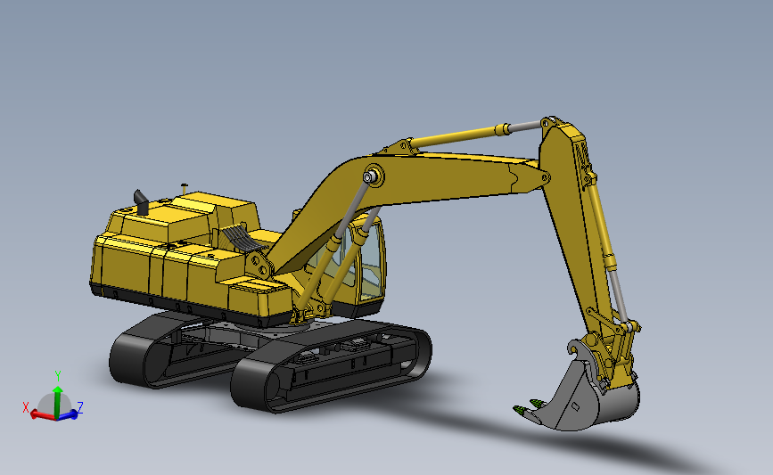挖掘机 CAT 365_SOLIDWORKS 2014_模型图纸下载 – 懒石网
