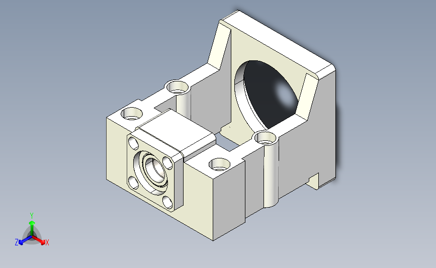 电机座HGK130-25止口110 3D 主视图