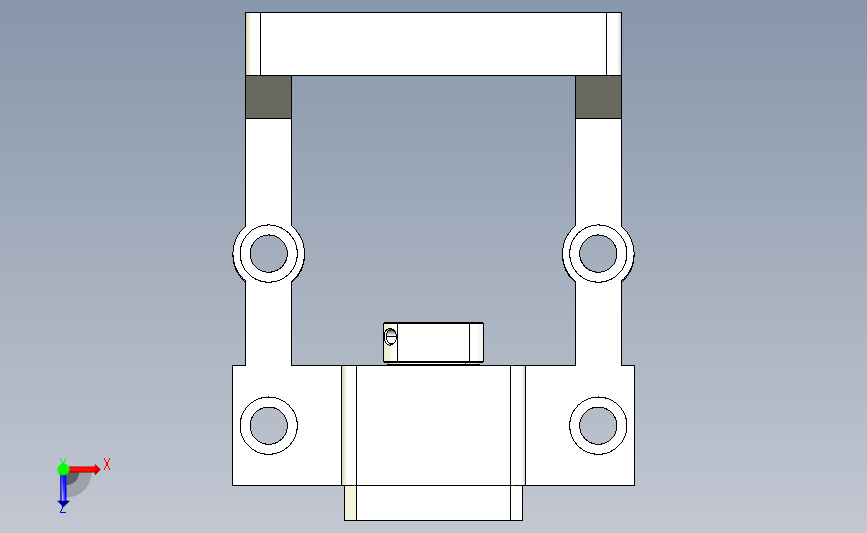 电机座HGK130-25止口110 3D 俯视图