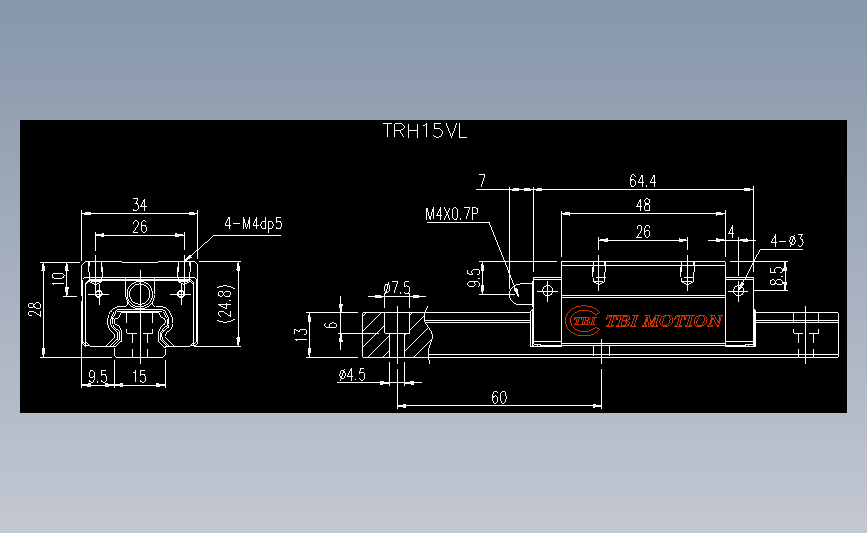 直线导轨TRH15VL.dwg