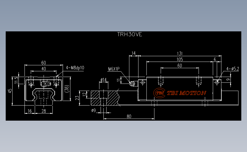 直线导轨TRH30VE.dwg