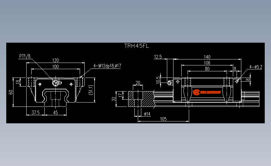 直线导轨TRH45FL.DWG