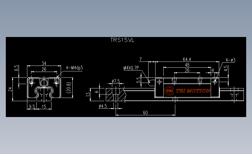 直线导轨TRS15VL.dwg