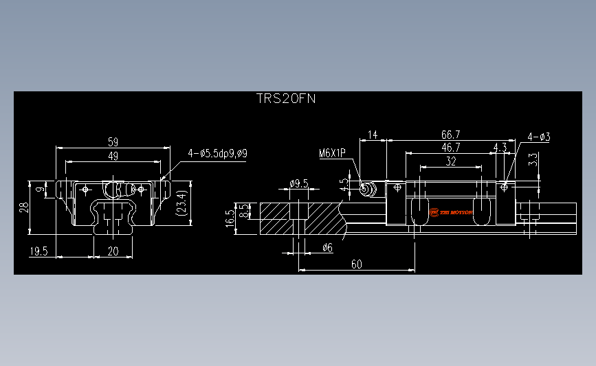 直线导轨TRS20FN.dwg