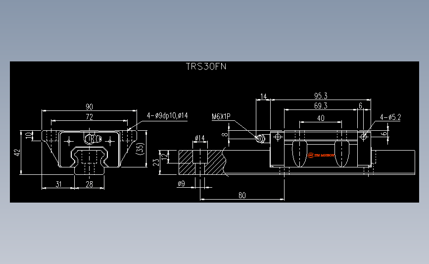 直线导轨TRS30FN.dwg