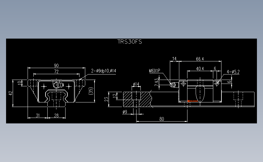 直线导轨TRS30FS.dwg