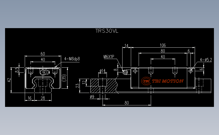 直线导轨TRS30VL.dwg