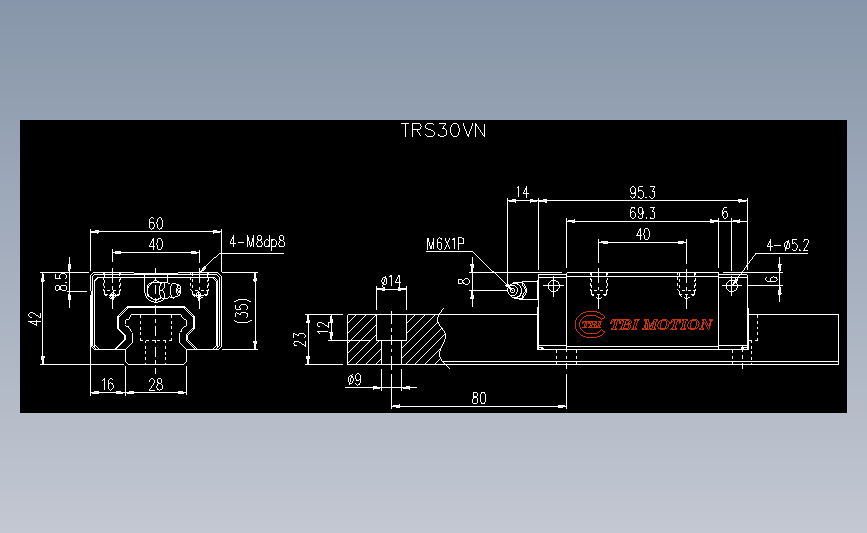 直线导轨TRS30VN.dwg