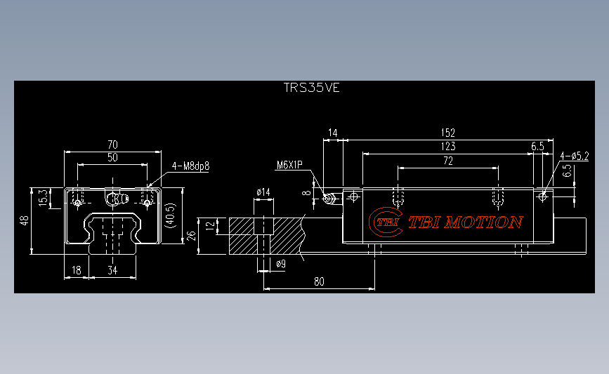 直线导轨TRS35VE.dwg