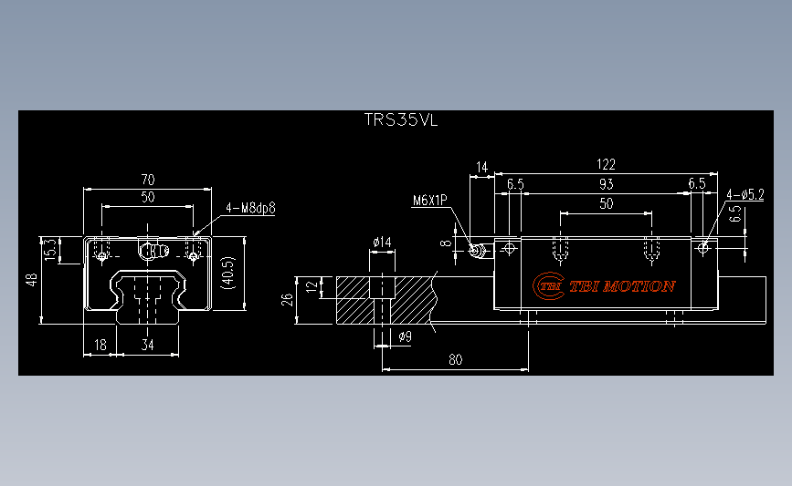 直线导轨TRS35VL.dwg