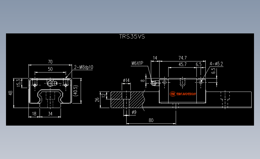 直线导轨TRS35VS.dwg