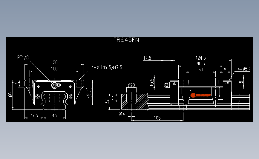 直线导轨TRS45FN.DWG