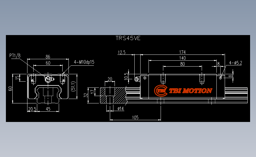 直线导轨TRS45VE.DWG