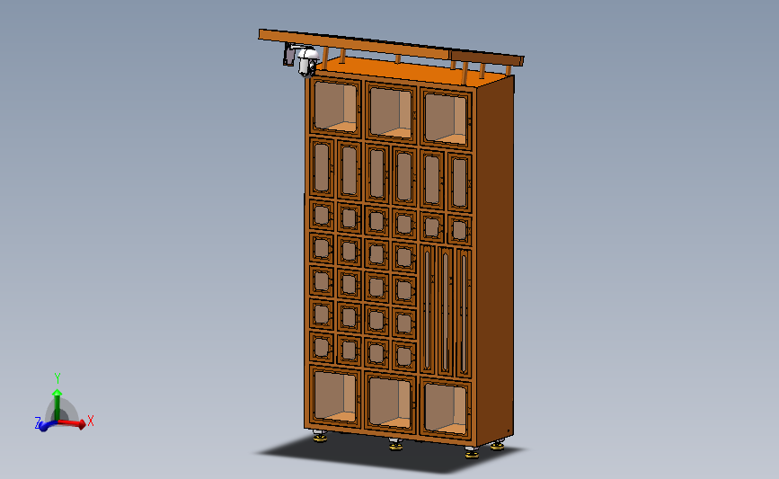 快递储存柜3D模型图纸 Solidworks设计 附IGS STEP