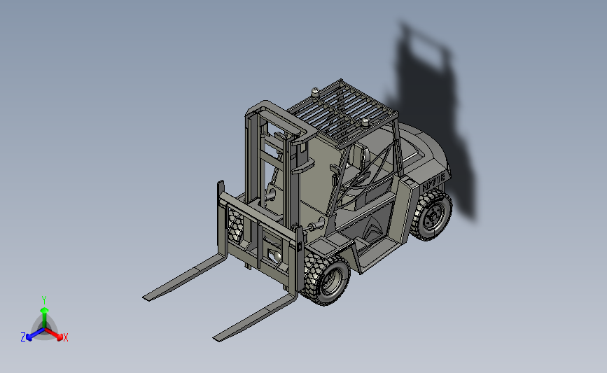 Heftruck CAT HP71电动叉车模型3D图纸 STEP格式