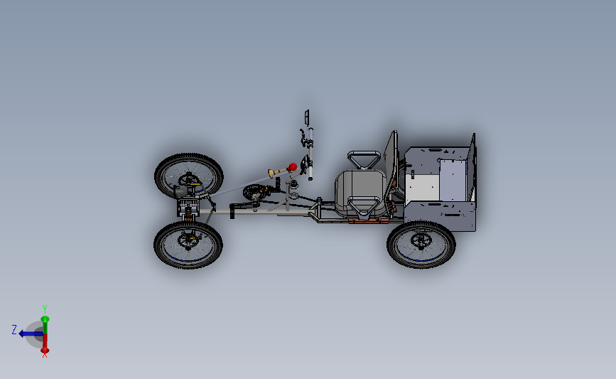 Quadricycle人力四轮车3D图纸 Solidworks设计 附IGS STEP格式