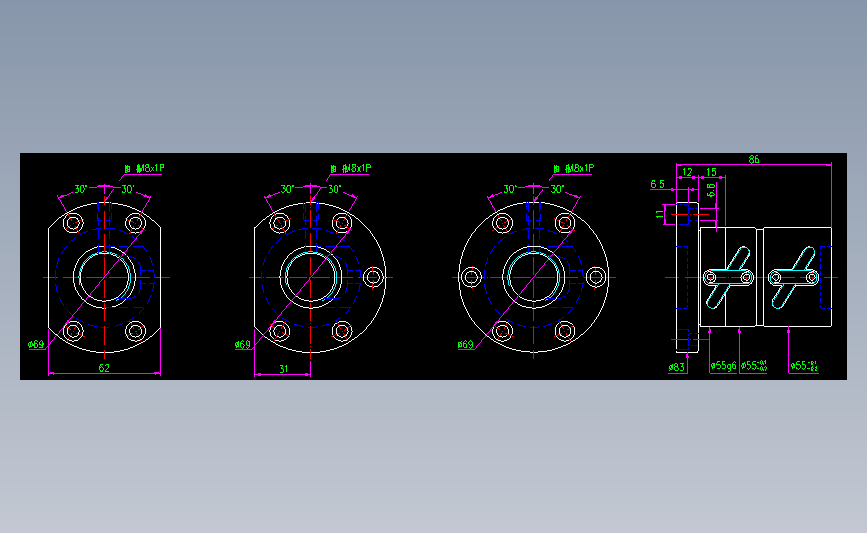 银泰滚珠丝杆FDWC02805C1-B