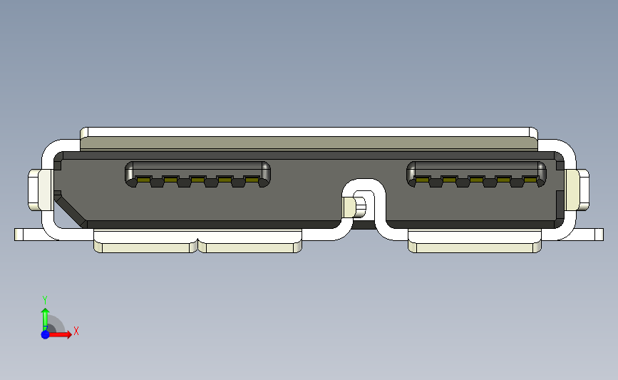 USB-TYPE-AB(母座侧面) 正面视图