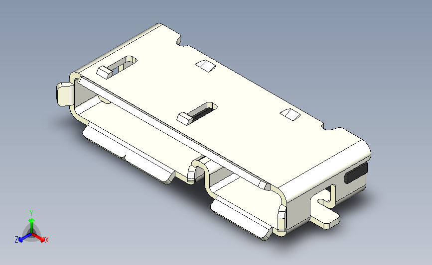 USB-TYPE-AB(母座侧面) 主视图