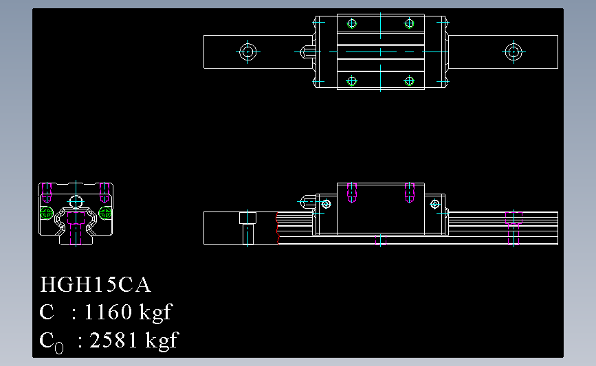 上银导轨丝杆HGH15CA.DWG