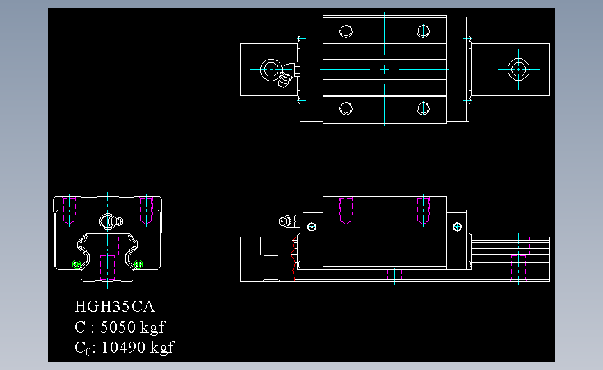 上银导轨丝杆HGH35CA.DWG