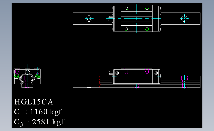 上银导轨丝杆HGL15CA.dwg
