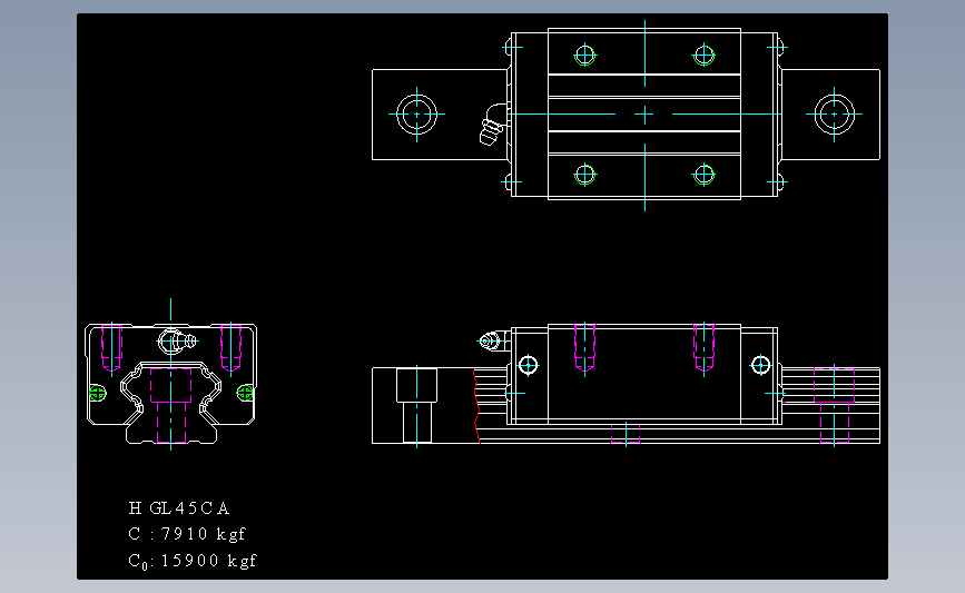 上银导轨丝杆HGL45CA.dwg