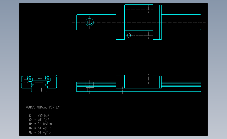 上银导轨丝杆MGN12C.DWG