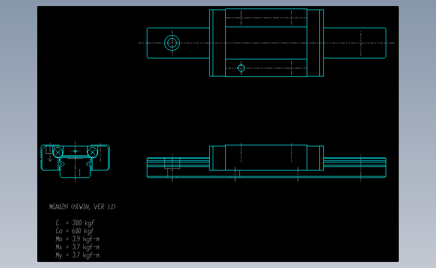 上银导轨丝杆MGN12H.DWG