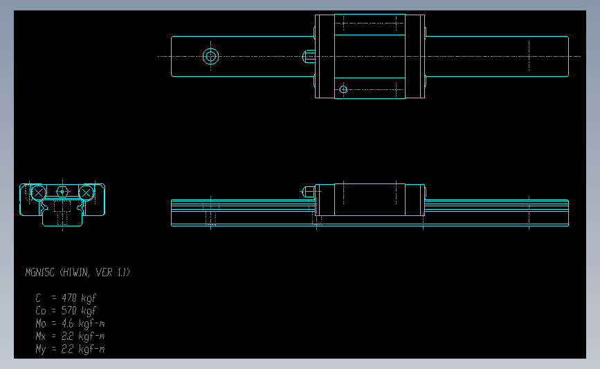 上银导轨丝杆MGN15C.DWG