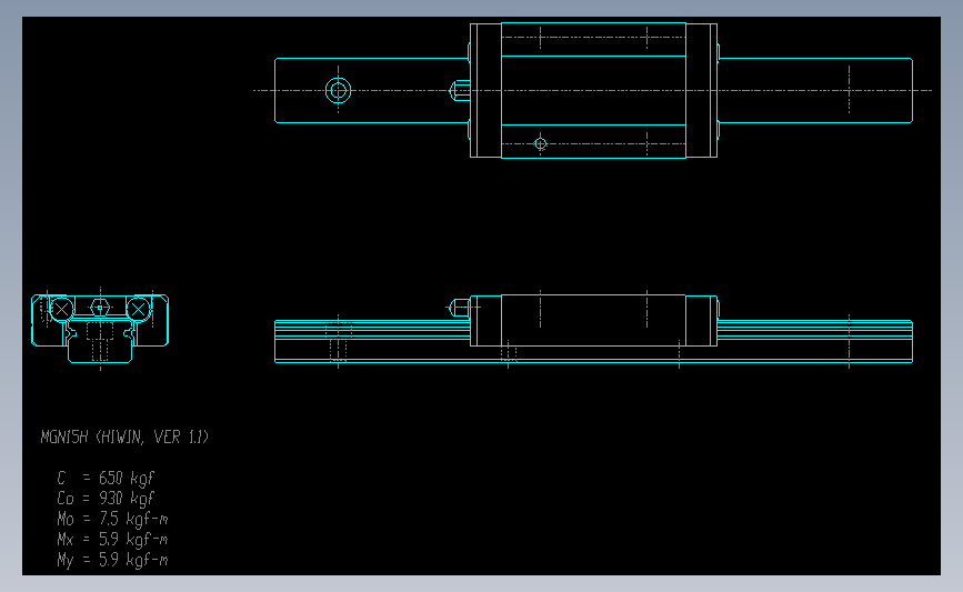 上银导轨丝杆MGN15H.DWG