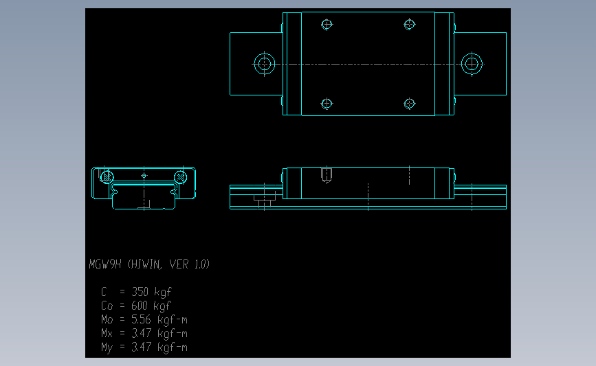 上银导轨丝杆MGW9H.DWG