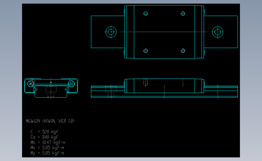 上银导轨丝杆MGW12H.DWG