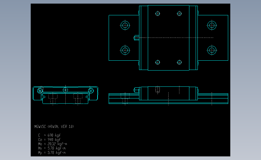 上银导轨丝杆MGW15C.DWG