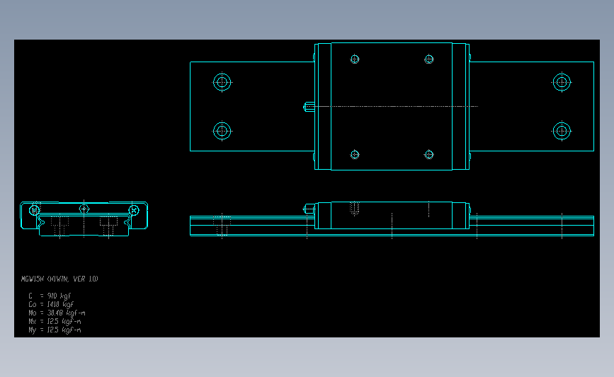 上银导轨丝杆MGW15H.DWG