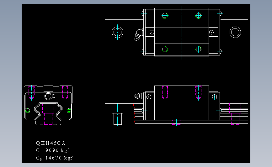 上银导轨丝杆QHH45CA.dwg